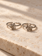 Three Petal 925 Silver Cz Toe Ring