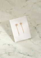 2 in 1 Sterling Silver Tara Earring with Detachable Chain Drop