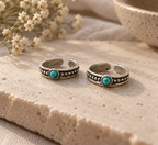 Turquoise Stone Band Toe Ring in 925 Silver