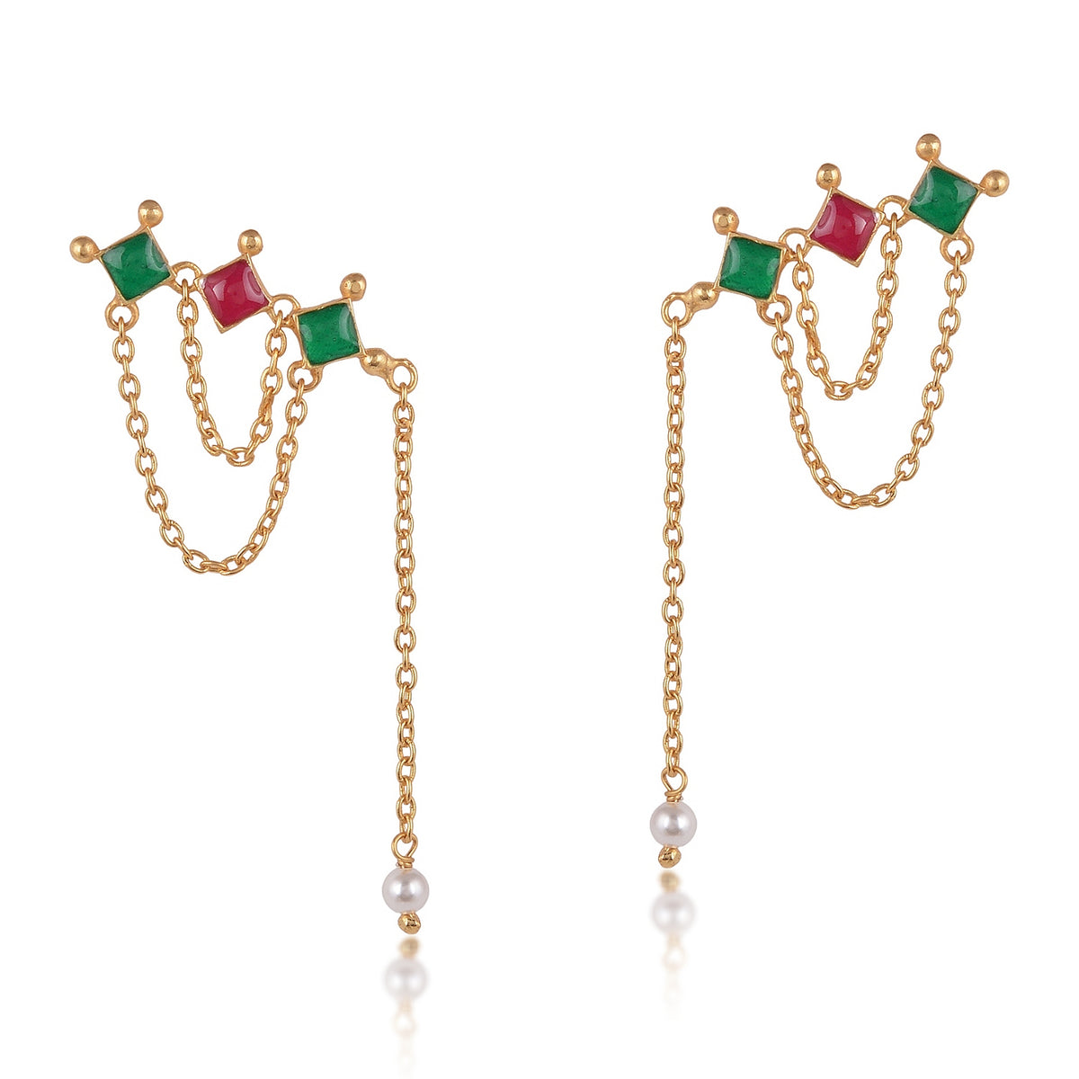 Charcha Red & Green in 925 Pure Silver