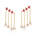 925 Silver Red Pearl Tassel Earcuff