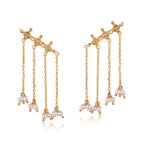 925 Silver Red Pearl Tassel Earcuff