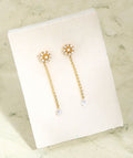 2 in 1 Sterling Silver Tara Earring with Detachable Chain Drop