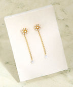 2 in 1 Sterling Silver Tara Earring with Detachable Chain Drop